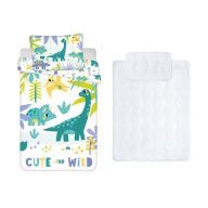   Dinosaurusi dječji, vrtićni set posteljine i jorgan/jastuk 100x135 cm 40x60 cm (Cute)