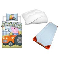   Peppa malac gyerek, ovis ágyneműhuzat, derékalj és paplan/párna szett 100x135 cm 40x60 cm (Tractor)
