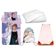   Jégvarázs gyerek, ovis ágyneműhuzat, derékalj, tornazsák és paplan/párna szett 100x135 cm 40x60 cm (Purple)