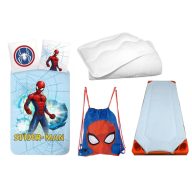   Pókember gyerek, ovis ágyneműhuzat, derékalj, tornazsák és paplan/párna szett 100x135 cm 40x60 cm