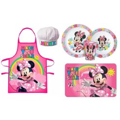 Disney Minnie kötény és étkészlet szett 3 db-os (Smile)