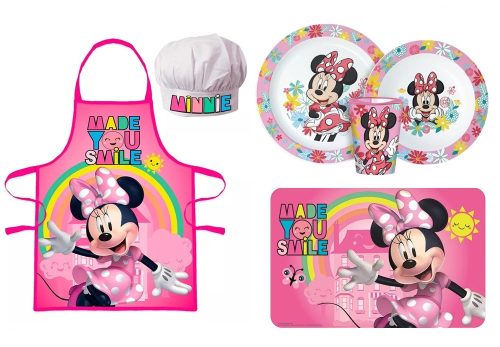 Disney Minnie kötény és étkészlet szett 3 db-os (Smile)