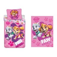   Psići u ophodnji dječji, vrtićki komplet posteljine i polarna deka (Call Pink)