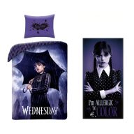   Wednesday set posteljine za odrasle i ručnik za plažu (Kišni Dan)