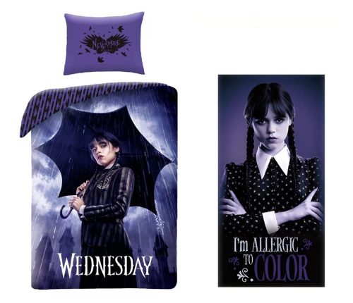 Wednesday felnőtt ágyneműhuzat és törölköző szett (Rainy Day)
