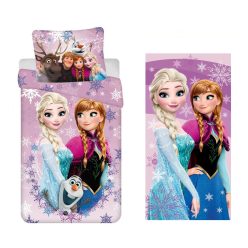   Disney Jégvarázs felnőtt ágyneműhuzat és törölköző szett (Pink/Purple)