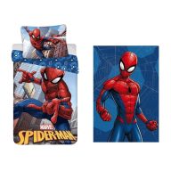   Spider-Man dječji, vrtićki posteljina i polar deka set (Web Blue)