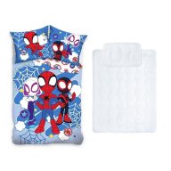   Spider-Man set za krevetić za djecu, posteljina i set pokrivača i jastuka 100x135 cm 40x60 cm (Spidey Light)