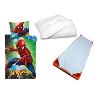   Spider-Man dječji, vrtićki set za posteljinu, podložak i poplun/jastuk 100x135 cm 40x60 cm (Gradska svjetla)