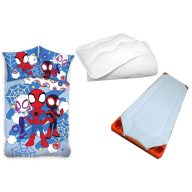   Spider-Man dječji, vrtićki posteljina, prostirka i set pokrivača/jastuka 100x135 cm 40x60 cm (Spidey Light)