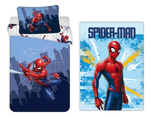 Pókember gyerek, ovis ágyneműhuzat és polár takaró szett (Spider Hero City)