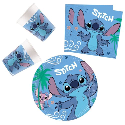 Disney Lilo és Stitch, A csillagkutya party szett 23 cm-es tányérral 36 db-os (Angel)