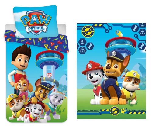 Mancs Őrjárat gyerek, ovis ágyneműhuzat és polár takaró szett (Tower Adventure)