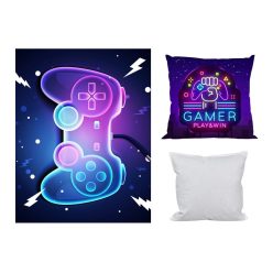   Gamer polár takaró, párnahuzat és párna szett 3 db-os (Gamer Zone Neon)