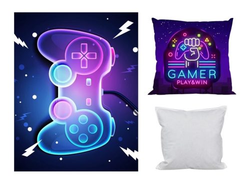 Gamer polár takaró, párnahuzat és párna szett 3 db-os (Gamer Zone Neon)