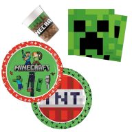 Minecraft party szett 23 cm-es tányérral 36 db-os (Green)
