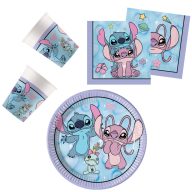  Disney Lilo és Stitch, A csillagkutya Angel Cute party szett 23 cm-es tányérral 36 db-os
