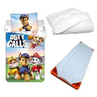   Psići u ophodnji Duty Calls dječji, vrtićki set posteljine, podloga i pokrivač/jastuk 100x135 cm 40x60 cm
