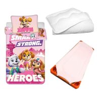   Mancs Őrjárat Smart Strong gyerek, ovis ágyneműhuzat, derékalj és paplan/párna szett 100x135 cm 40x60 cm