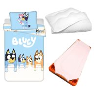   Bluey Family komplet posteljine za vrtić, prostirka i set poplun/jastuk 100x135 cm 40x60 cm