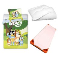   Bluey Forest Adventure dječji, vrtićki set posteljine, podložak i poplun/jastuk 100x135 cm 40x60 cm