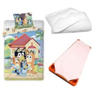   Bluey Happy Home Dreams dječji, vrtićki set posteljine, madrac i pokrivač/jastuk 100x135 cm 40x60 cm