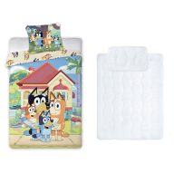   Bluey Family Home dječji set posteljine za vrtić i prekrivac/jastuk 100x135 cm 40x60 cm