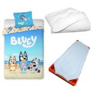   Bluey Beach Day dječji vrtićki set posteljine, podložak i poplun/jastuk 100x135 cm 40x60 cm