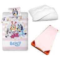   Bluey Joyful dječja posteljina za vrtić, podloga i komplet poplun/jastuk 100x135 cm 40x60 cm