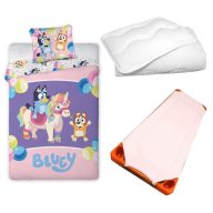   Bluey Magical Party dječja vrtićka posteljina, podložak i set poplun/jastuk 100x135 cm 40x60 cm
