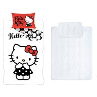   Hello Kitty Black Dress gyerek, ovis ágyneműhuzat és paplan/párna szett 100x135 cm 40x60 cm