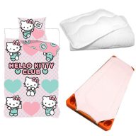   Hello Kitty Club gyerek, ovis ágyneműhuzat, derékalj és paplan/párna szett 100x135 cm 40x60 cm