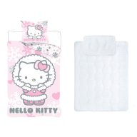   Hello Kitty Cozy Winter gyerek, ovis ágyneműhuzat és paplan/párna szett 100x135 cm 40x60 cm