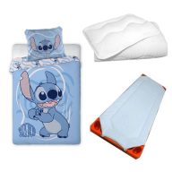   Disney Lilo és Stitch, A csillagkutya Blue Whirlwind gyerek, ovis ágyneműhuzat, derékalj és paplan/párna szett 100x135 cm 40x60 cm