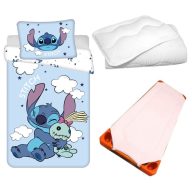   Disney Lilo és Stitch, A csillagkutya Pink Clouds gyerek, ovis ágyneműhuzat, derékalj és paplan/párna szett 100x135 cm 40x60 cm