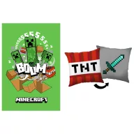   Minecraft Creeper Sword polár takaró és párna szett, 2 részes
