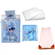   Disney Lilo és Stitch, A csillagkutya Pink Whirlwind Scrump gyerek, ovis ágyneműhuzat, derékalj, tornazsák és paplan/párna szett 100x135 cm 40x60 cm
