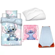   Disney Lilo és Stitch, A csillagkutya Pastel Blue Paradise gyerek, ovis ágyneműhuzat, derékalj, tornazsák és paplan/párna szett 100x135 cm 40x60 cm