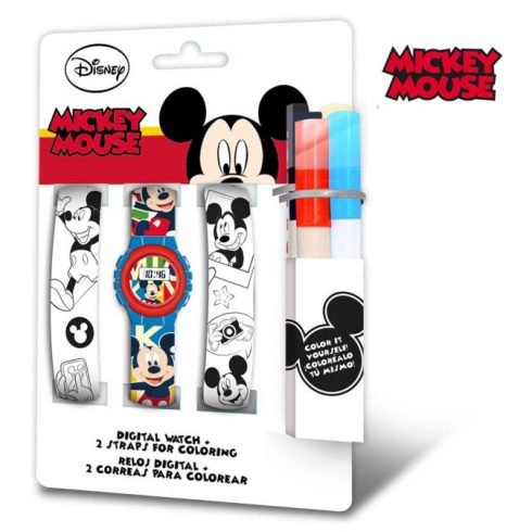 Disney Mickey digitális karóra színezhető óraszíjjal