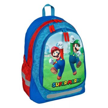 Super Mario hátizsák, iskolatáska kék 43 cm