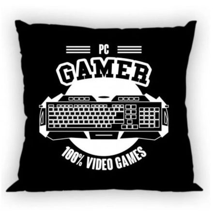 Gamer párnahuzat fekete 40x40cm