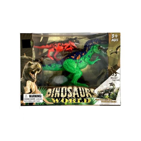 Dinoszaurusz műanyag figura 2db-os szett dobozban green