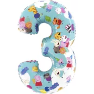 Peppa malac Blue 3-as szám fólia lufi 66 cm