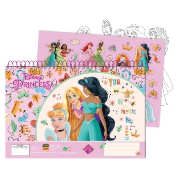   Disney Hercegnők A/4 spirál vázlatfüzet 40 lapos matricával
