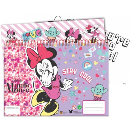 Disney Minnie A/4 spirál vázlatfüzet 40 lapos matricával