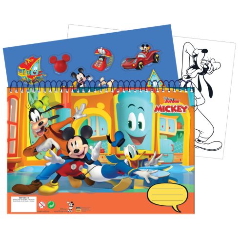 Disney Mickey A/4 spirál vázlatfüzet 40 lapos matricával (fun)
