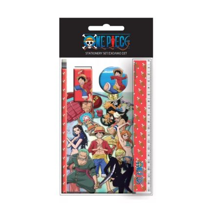 One Piece írószer szett 5 db-os, piros