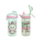 Disney Marie Little Lady műanyag szívószálas kulacs akasztóval 450 ml