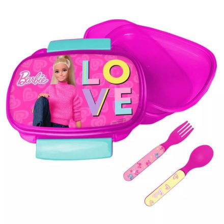 Barbie szendvicsdoboz és evőeszköz szett