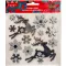 Karácsonyi Silver Deer csillámos matrica